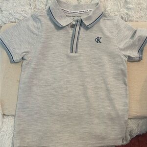Calvin Klein Boys Heather Gray Polo Shirt